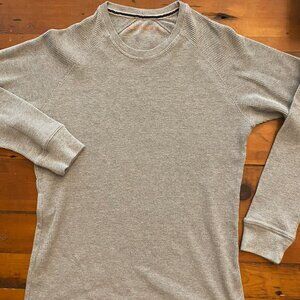 MENS SUN & STONE HEATHER GRAY LONG SLEEVE WAFFLE KNIT THERMAL TOP SIZE L - NWOT